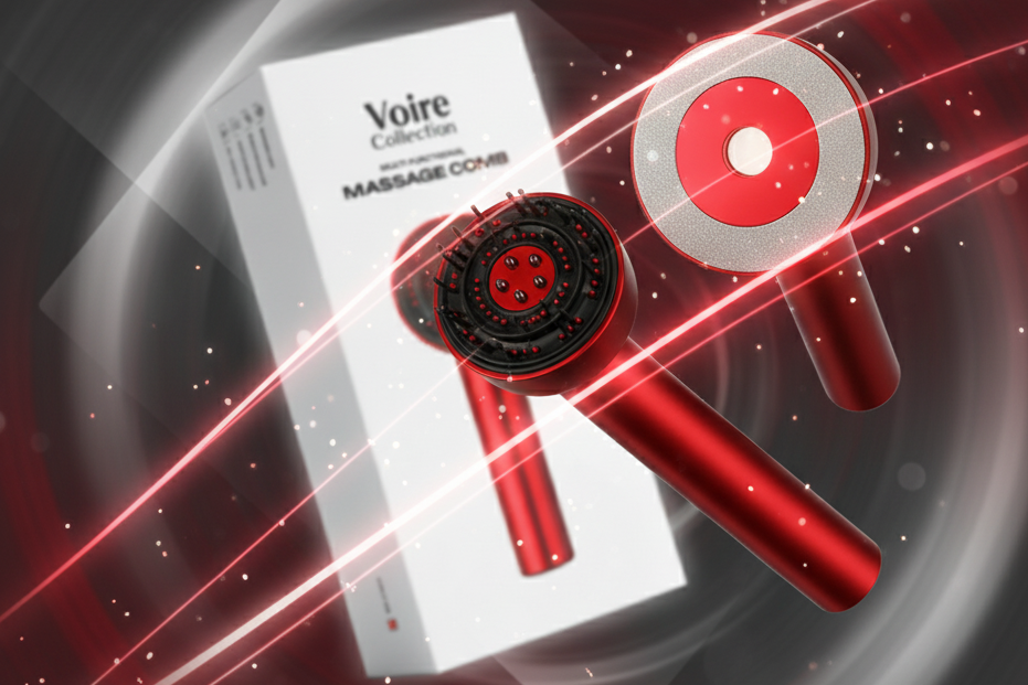 3-in-1 Red Light Therapy Scalp Massager for Hair Growth | Vibration & Comb Function | Upgraded Design with 6-Month Warranty